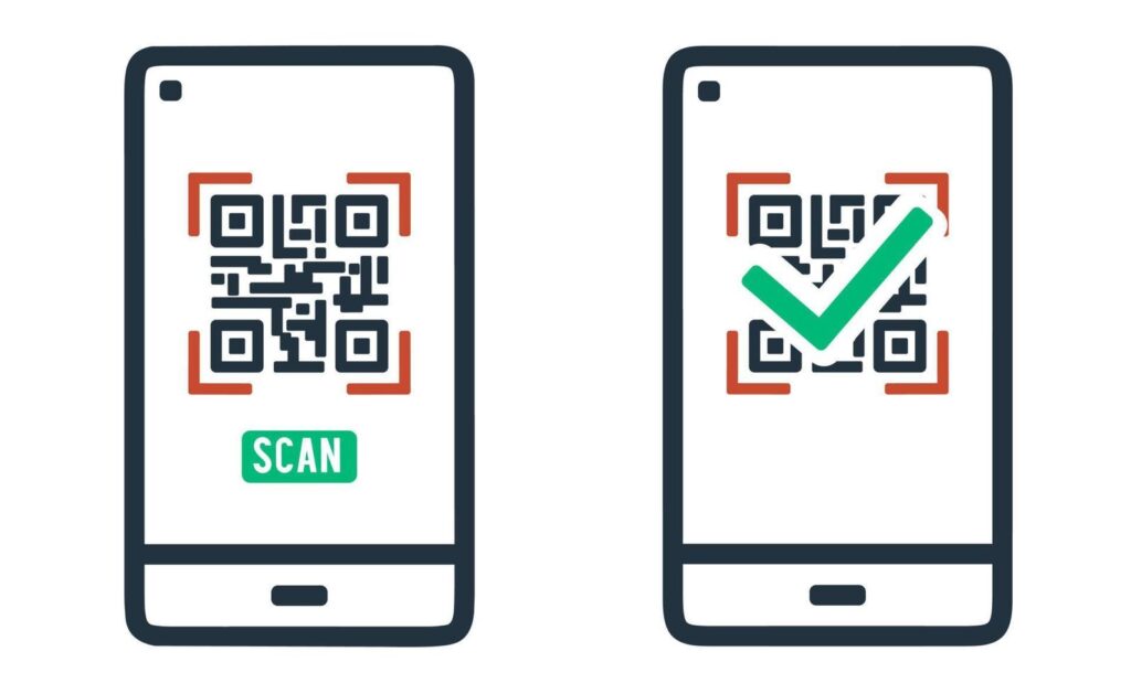 codigo qr en un smartphone sobre fondo blanco