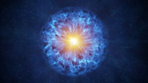 esfera de plasma brillante en el espacio