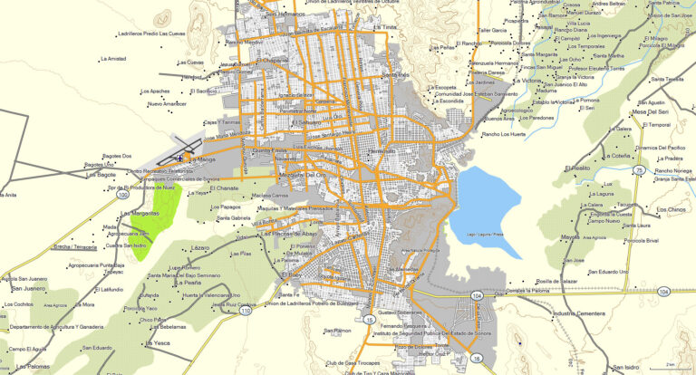 mapa de saltillo con puntos de interes
