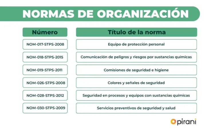 Cuántas Normas Oficiales Mexicanas existen y cuáles son sus funciones 28 normas oficiales en un entorno laboral