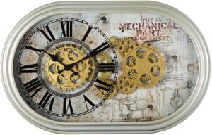 reloj antiguo con engranajes y luz