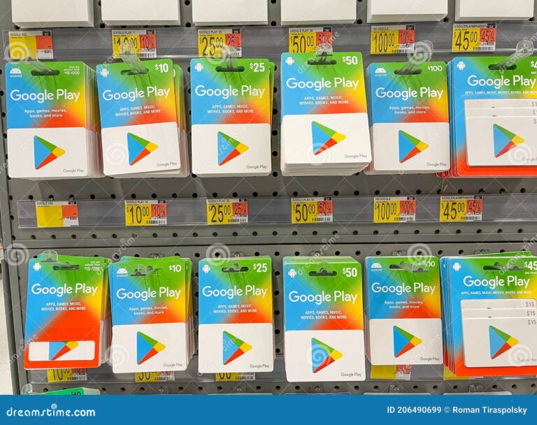 tarjeta de regalo de google play en tienda